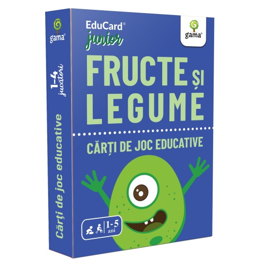 Carti de joc educative EduCard Junior DUO Fructe si legume si Animale