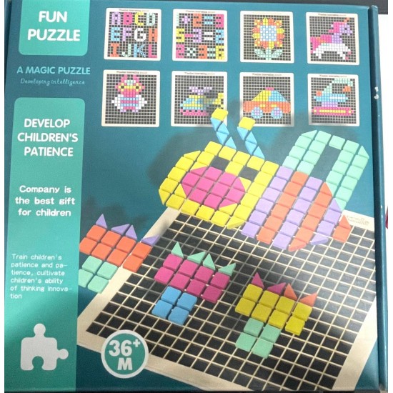 Joc creativ Pixel din lemn Fun Puzzle