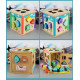 Cub lemn Montessori sortator si snuruit Cifre