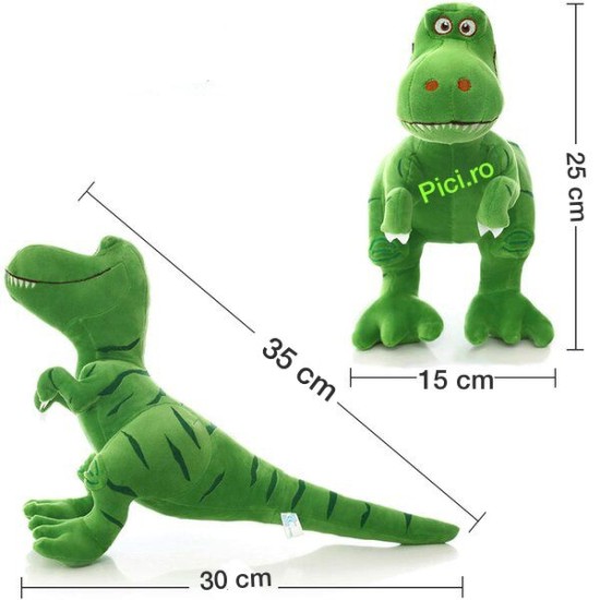 Jucarie din plus, dinozaur T-rex, verde, 25 cm