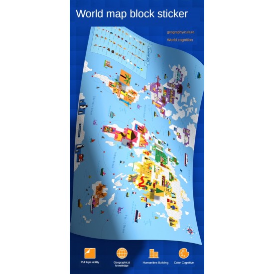 Harta lumii cu 1500 autocolante Midder