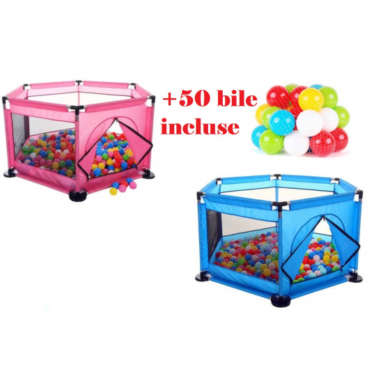 Tarc de joaca pentru bebe cu 50 de mingii colorate
