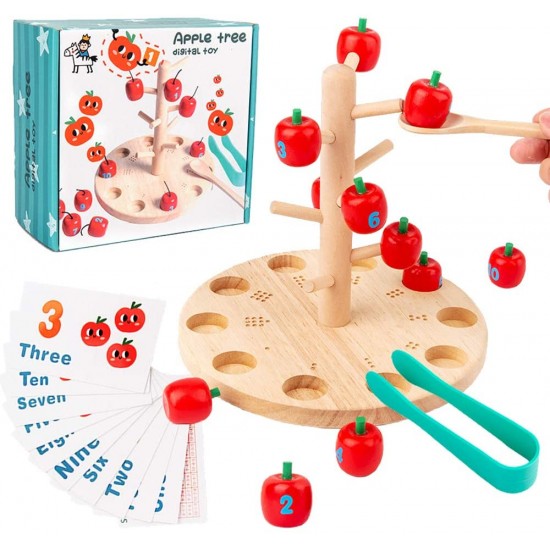 Joc Montessori din lemn - Copacul cu mere