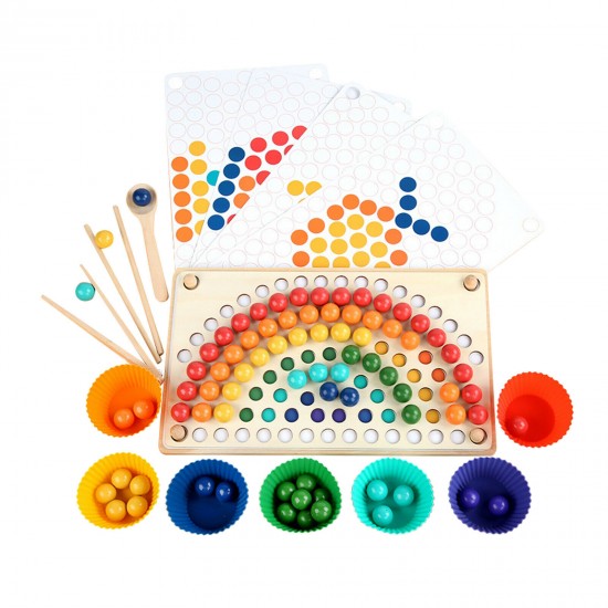 Joc de indemanare Montessori  Rainbow Clip Beads