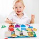 Placa Montessori lemn Puzzle si  Incuie Descuie