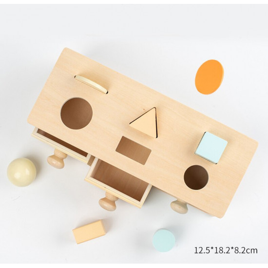 Jucarie Montessori Cutia Permanentei cu forme geometrice