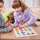 Puzzle Montessori din lemn cu pini 16 forme geometrice si culori