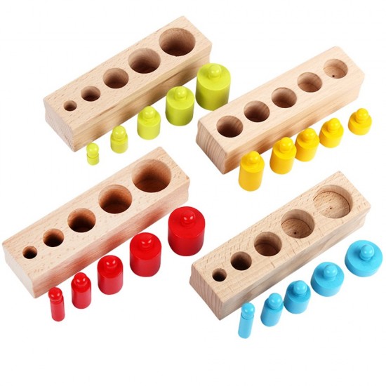 Cilindrii Montessori din lemn color