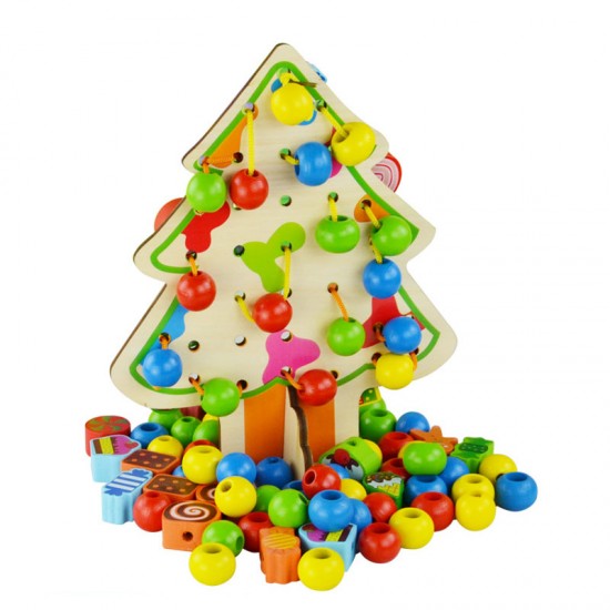 Copac de snuruit din lemn cu ornamente si bomboane 