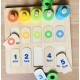 Joc Montessori de numarat si sortator de culori, din lemn
