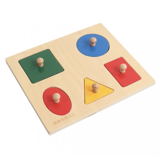 Puzzle lemn maner forme geometrice Montessori