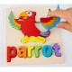 Puzzle Din Lemn Cuvinte In Limba Engleza - Parrot (Papagal)