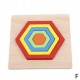 HEXAGON - Puzzle 3D lemn Curcubeu Montessori forme si marimi