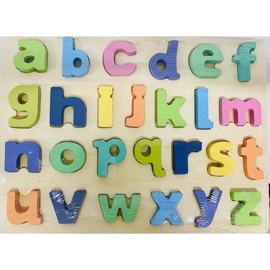 Puzzle 3D din lemn- Alfabet litere mici